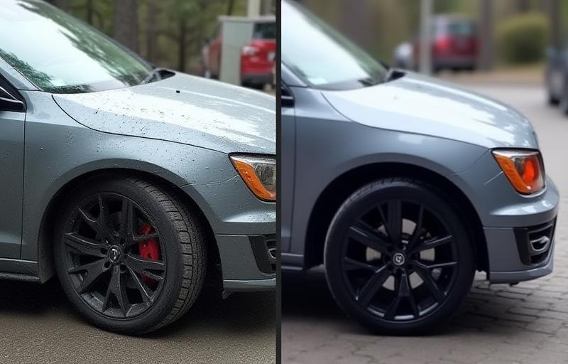 Before and after car detailing photo 3